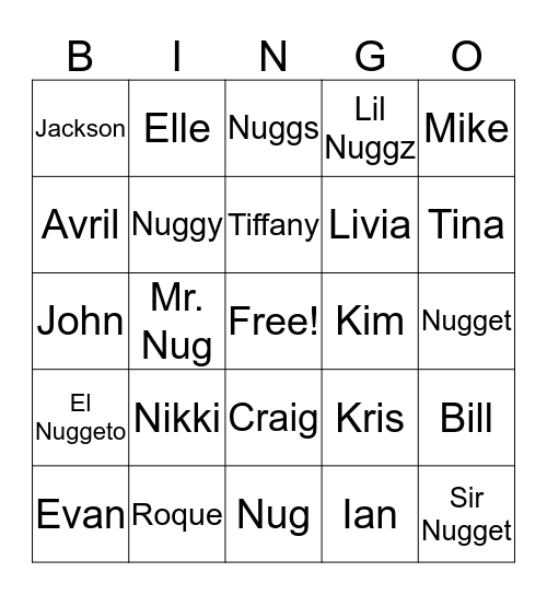 Test Bingo Board Bingo Card
