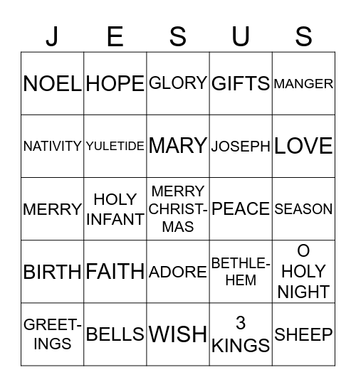 CHRISTMAS BINGO Card