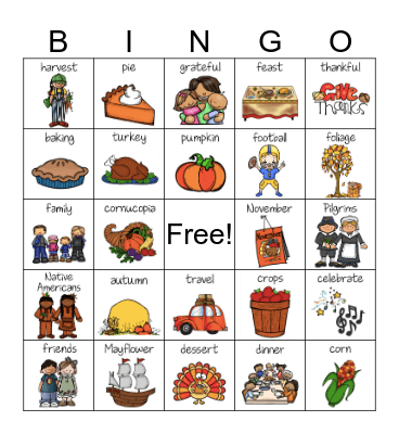 Thanksgiving Bingo Card