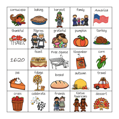 Thanksgiving Bingo! Bingo Card