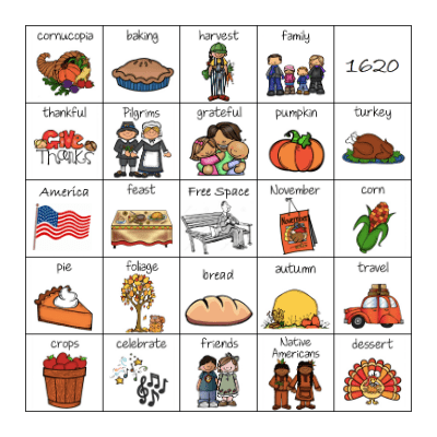 Thanksgiving Bingo! Bingo Card