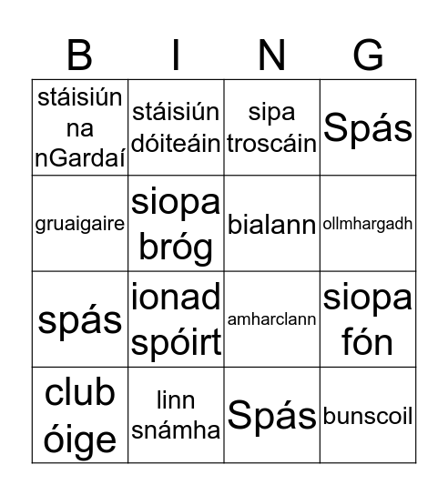 An Baile Mór Bingo Card