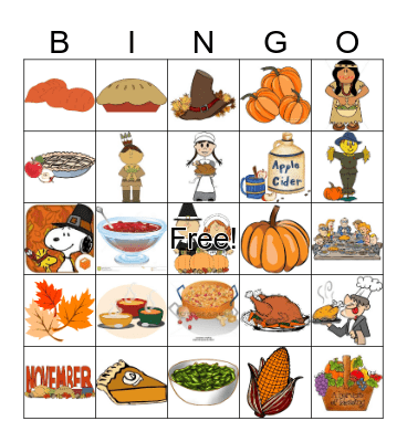 Thanksgiving Bingo Card