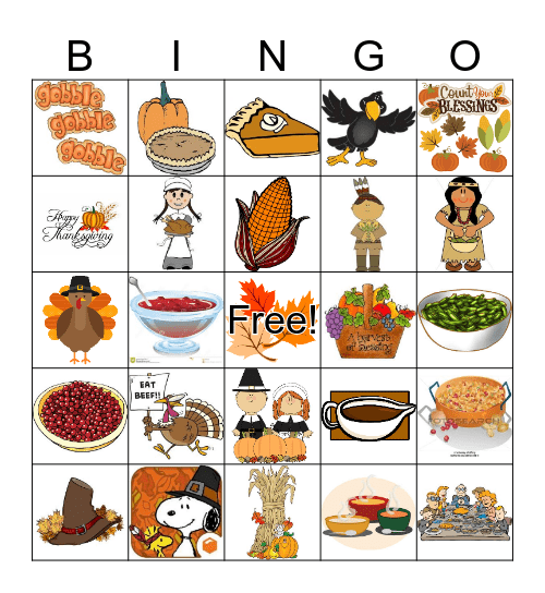 Thanksgiving Bingo Card