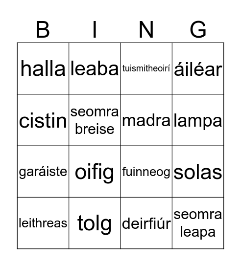 An Teach Bingo Card