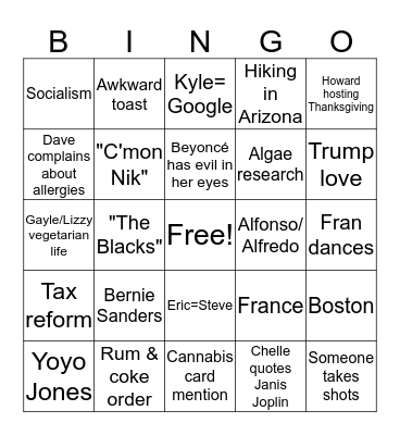 Calderon Bingo Card