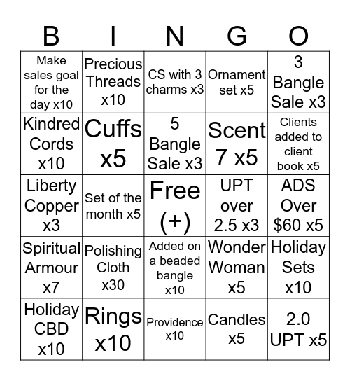 Holiday Bingo!! Bingo Card