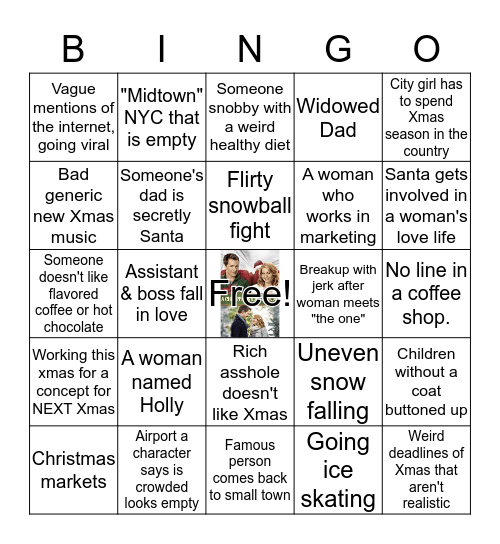 HALLMARK CHRISTMAS MOVIE BINGO Card