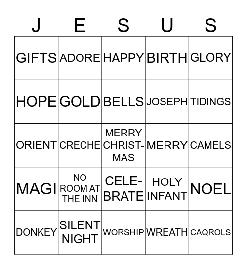 CHRISTMAS BINGO Card