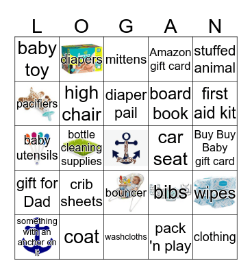 Baby Bingo! Bingo Card