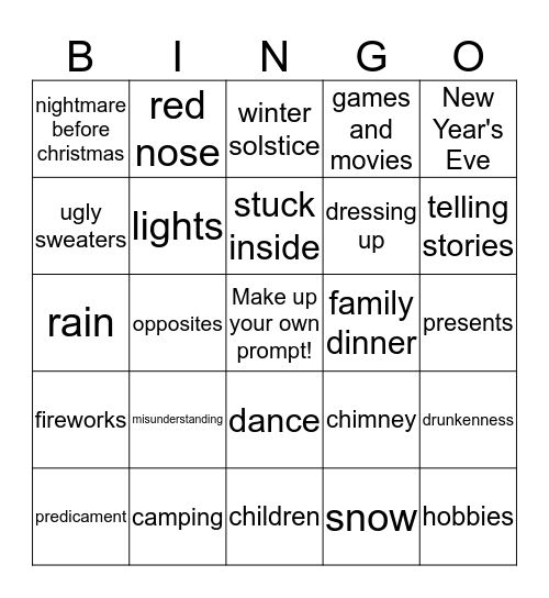 DESUS HOLIDAY BINGO 2k17 Bingo Card