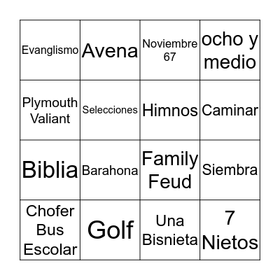 Ignacio's 80th Birthday Bingo Card