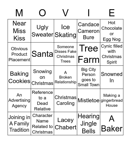 HALLMARK CHRISTMAS Bingo Card