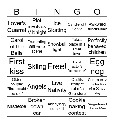 Sappy Hallmark Christmas Movie Bingo! Bingo Card