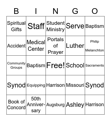 The Next Step Bingo Card