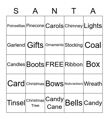 Santa Bingo Card
