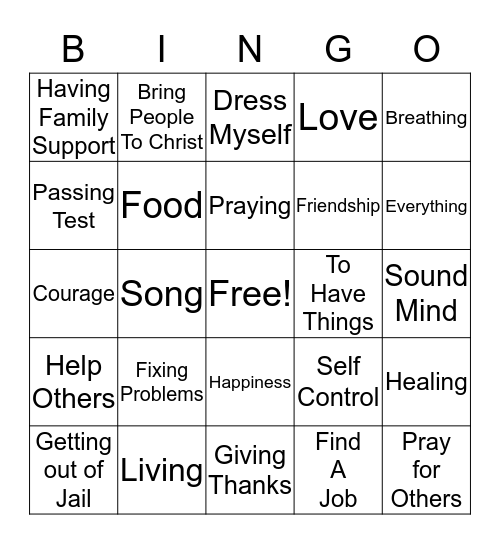 With God All things Are Possible Bingo Card