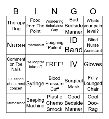 Chemo Bingo Card