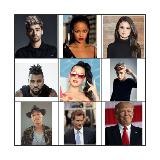 CELEBRITY BINGO 1 Bingo Card