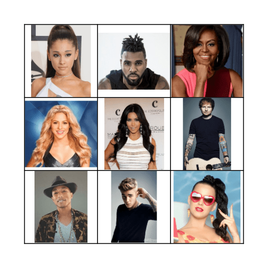 CELEBRITY BINGO 1 Bingo Card