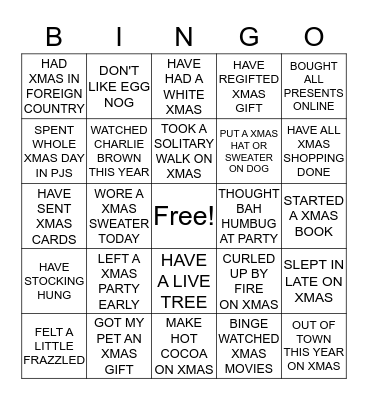 MY CHRISTMAS BINGO Card