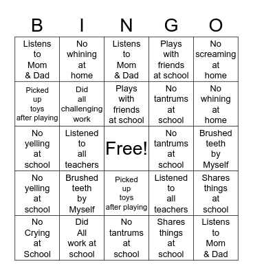 Serenity's Big Girl Bingo Card