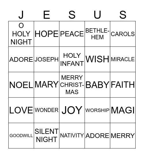 CHRISTMAS BINGO Card