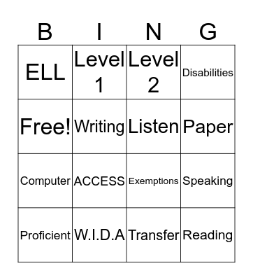 WHY WE TEST  Bingo Card