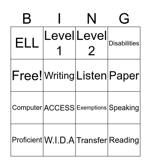 WHY WE TEST  Bingo Card