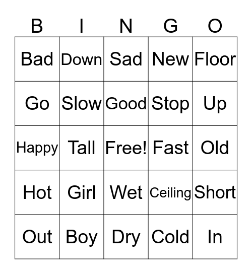 antonym-bingo-card