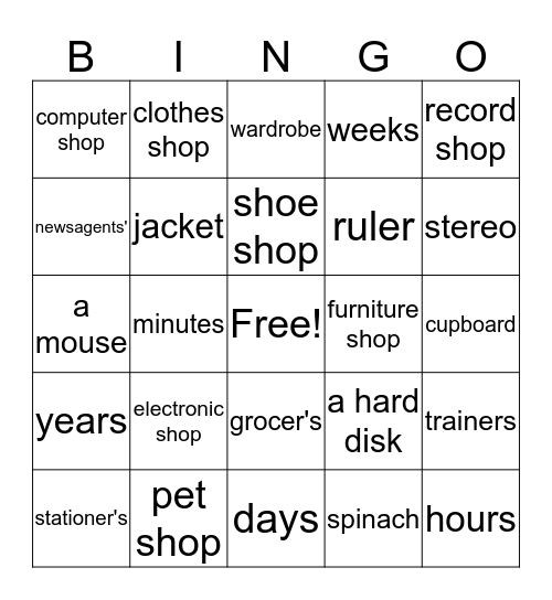 More 2 Words Bingo Card