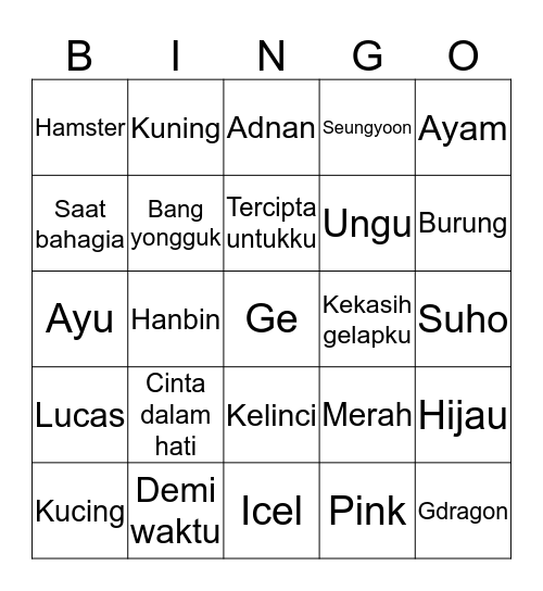 GE Bingo Card