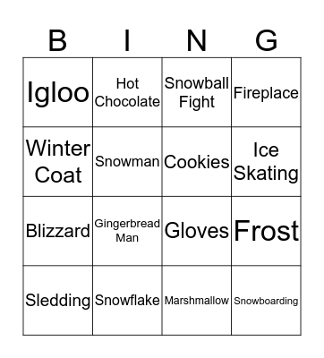 Winter Bingo Card