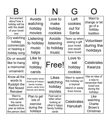 TGC Holiday Bingo Card