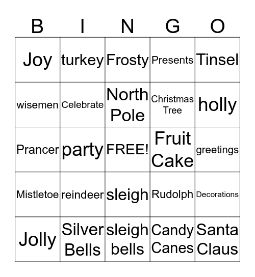 HOLIDAY BINGO Card