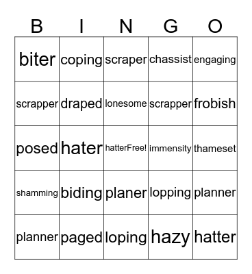 Level 6 Lesson 6 Bingo Card