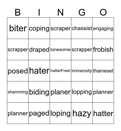 Level 6 Lesson 6 Bingo Card