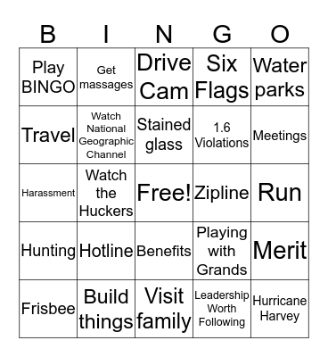 Eric's Retirement Bingo Card