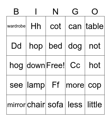 Lesson 12 Learning Cycle 2 Bingo Card