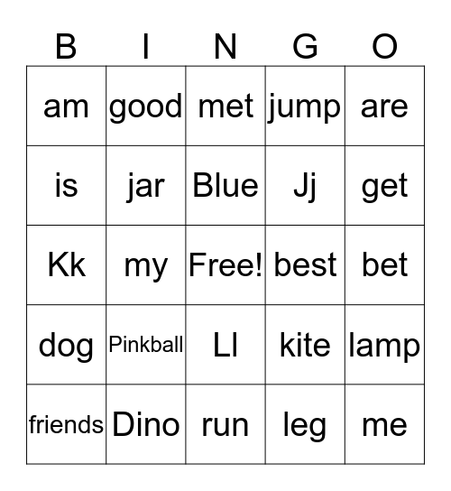 Lesson 1 We Have Fun Together L2-U5 Bingo Card