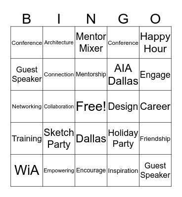 WiA 2017 Holiday Party Bingo Card