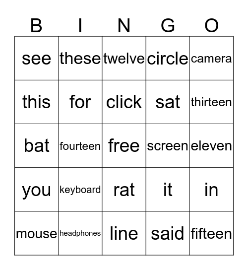 Level 2 Unit 2 Lesson 6 Bingo Card