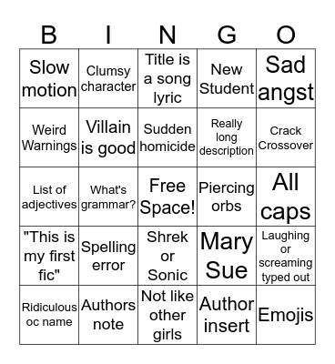 Before Dark Bingo Card