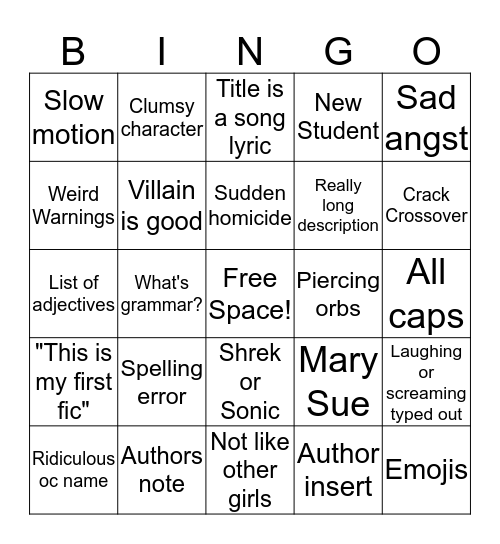 Before Dark Bingo Card