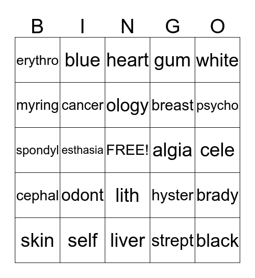 Chapter 1-4 Bingo Card