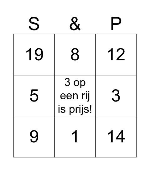 Sinterbingo 2017 Bingo Card