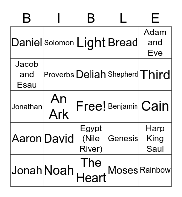 Bible Bingo Card