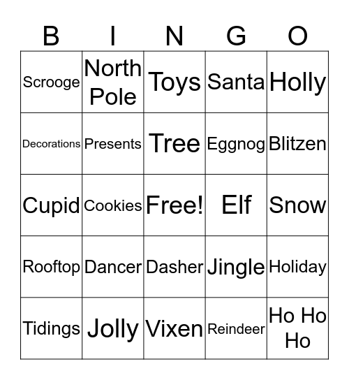 Christmas Bingo - Round 2 Bingo Card