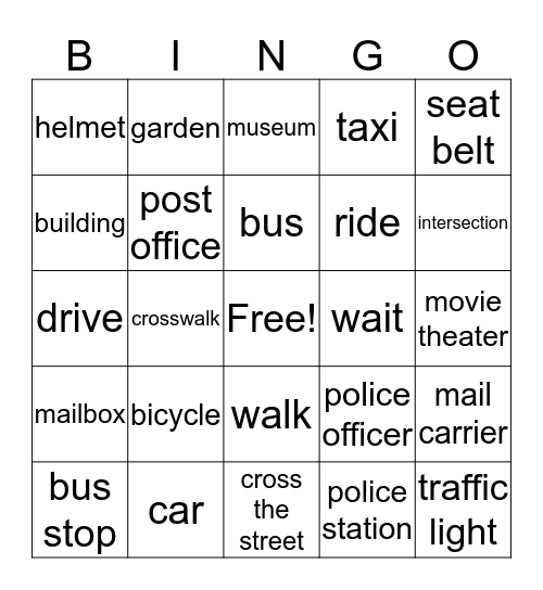 The City and The Community Bingo Card