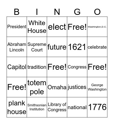 HEB1 Social Studies Bingo Card